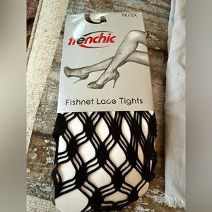 Black Fishnet Lace Tights